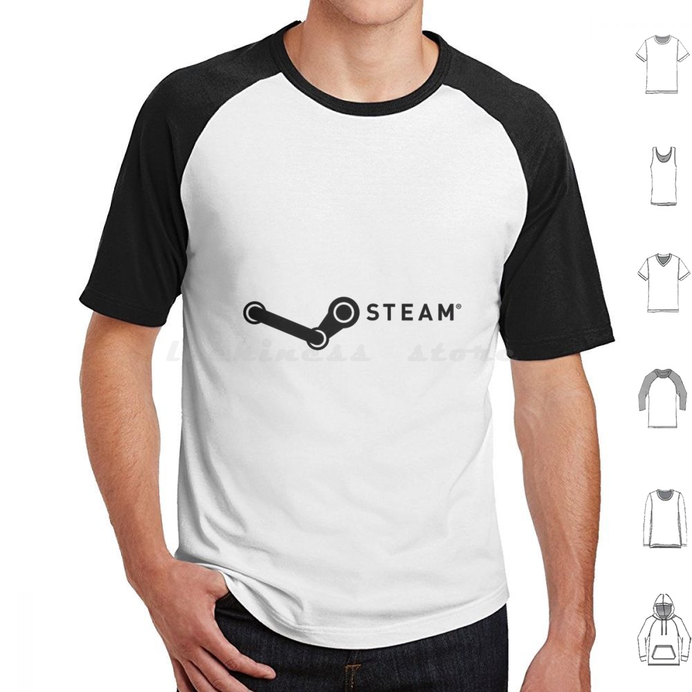 Pc Gaming White - Steam Powered T Shirt Big Size