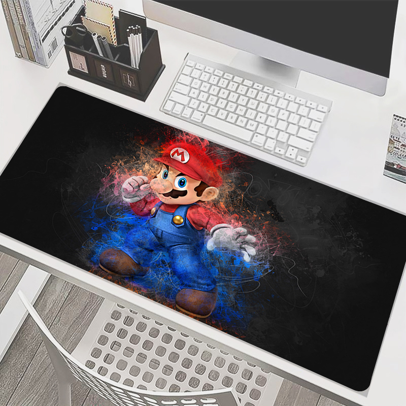 Pc Gaming White - 90x40cm Mouse Pad M-Mario Anime Gamer