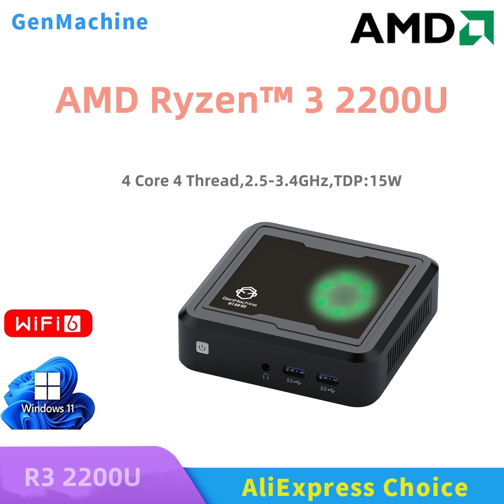 Pc Gaming Ryzen - Genmachine Mini PC AMD Ryzen R3-2200U