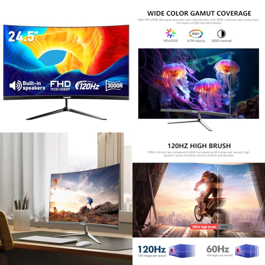 Pc Gaming Gaming - Gaming Curved Monitor Built-in Speakers, 3000R