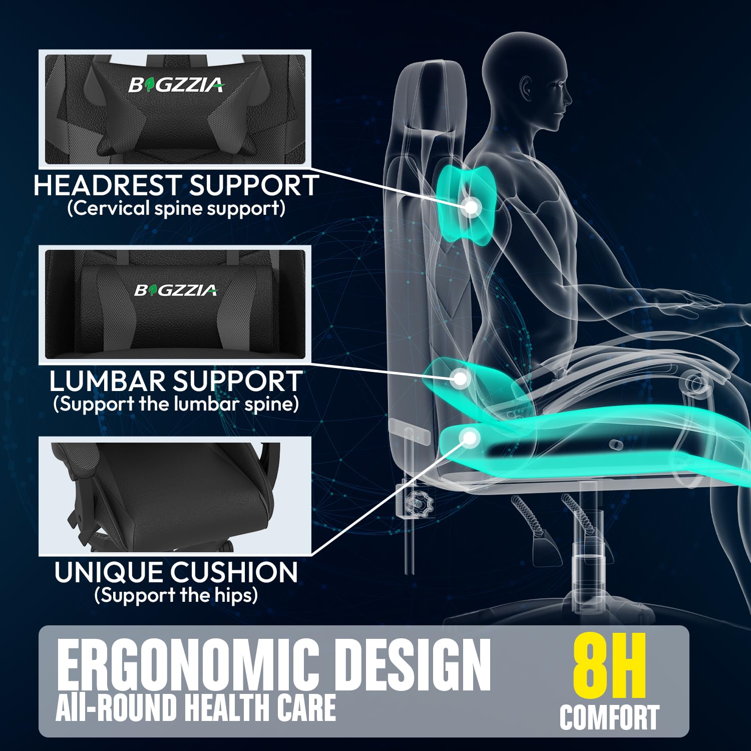 Gaming Chair with Heated Cushi - Gaming Chair Lumbar Pillow incelemesi ve fiyatı