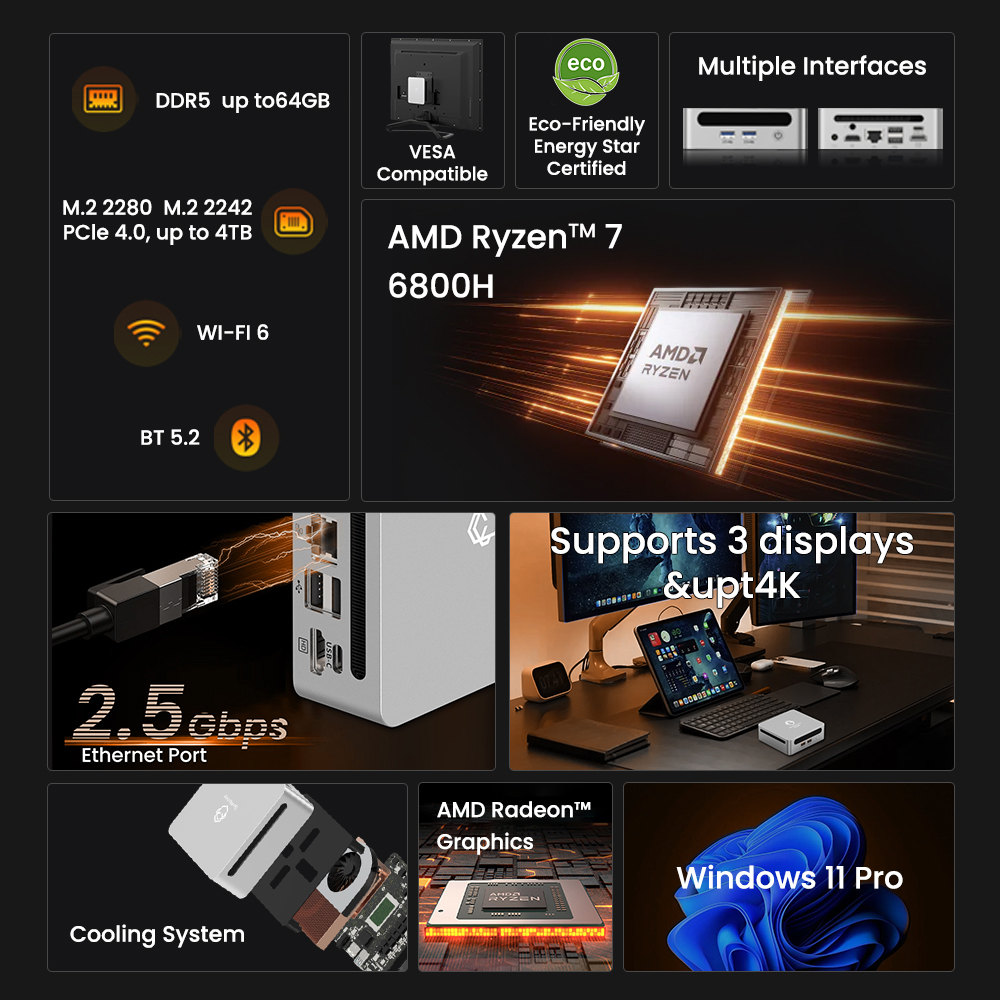 Windows 11 DDR5 6400Mhz WIFI6  - Pc Gaming Ryzen incelemesi ve fiyatı