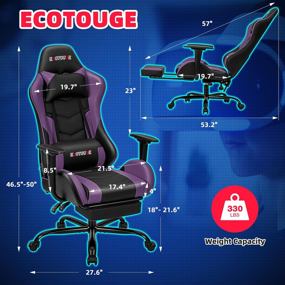 Racing-Style Gaming Chair with - Gaming Chair Lumbar Pillow incelemesi ve fiyatı