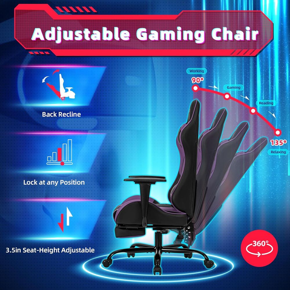 Racing-Style Gaming Chair with - Gaming Chair Lumbar Pillow incelemesi ve fiyatı