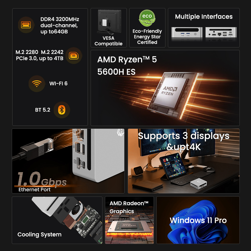 Mini PC 6C/12T Genmachine AMD  - Pc Gaming Prebuilt incelemesi ve fiyatı