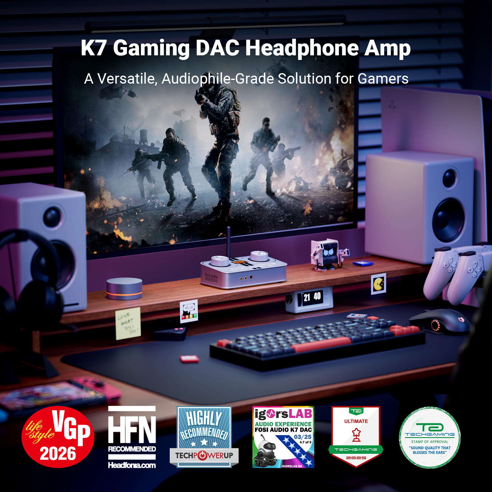 Fosi Audio K7 White Gaming Hea - Pc Gaming White incelemesi ve fiyatı