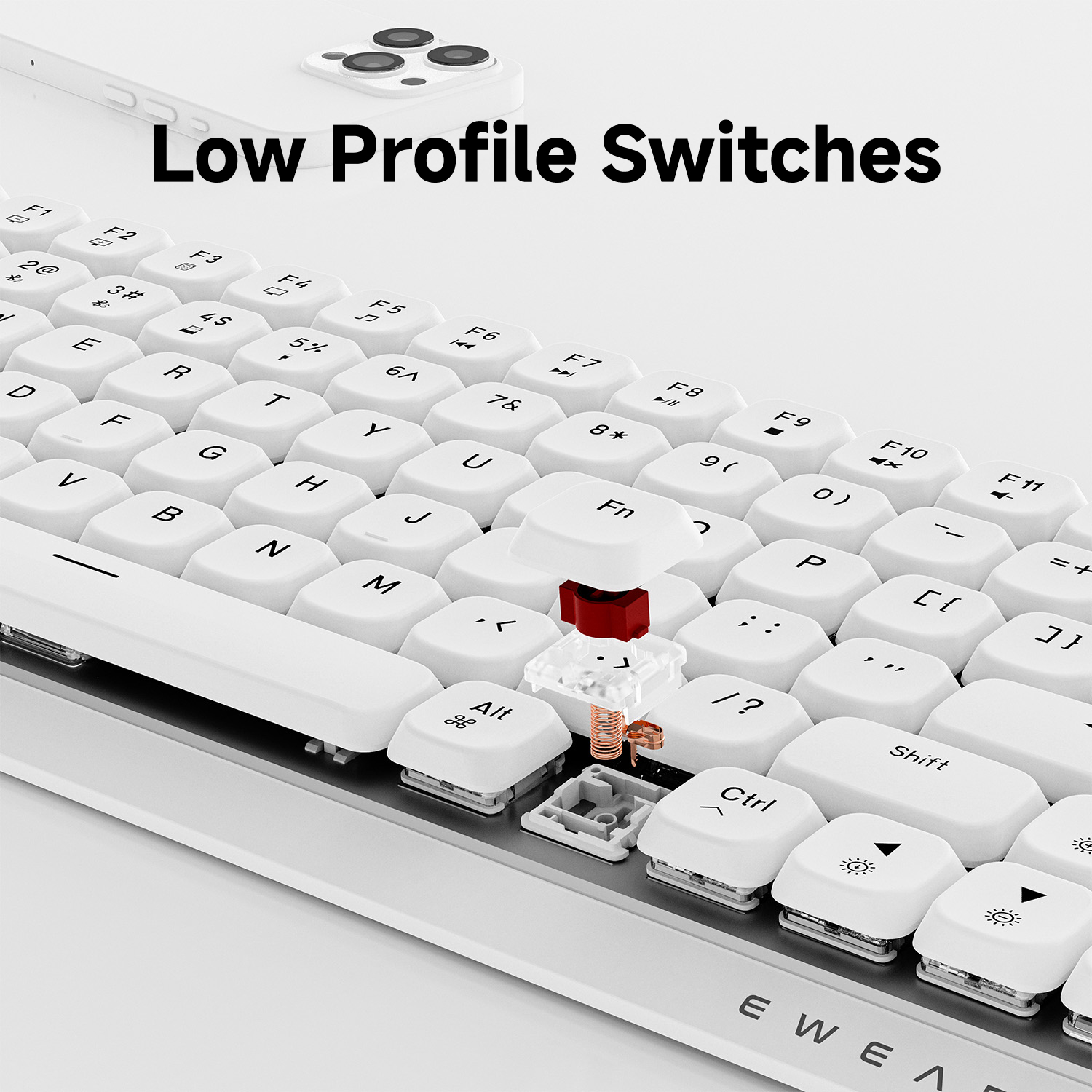 EWEADN 84 Keys Tri-Mode Low Pr - Pc Gaming White incelemesi ve fiyatı